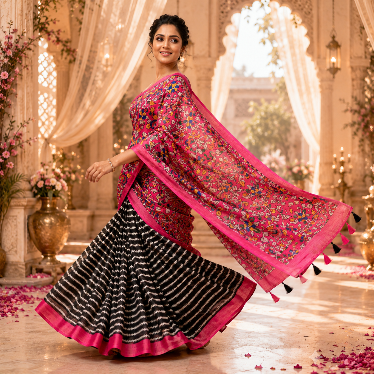 Rangriti – Soft Linen Cotton Printed Saree