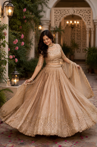 Women's Embroidered Wedding Lehenga Choli Set
