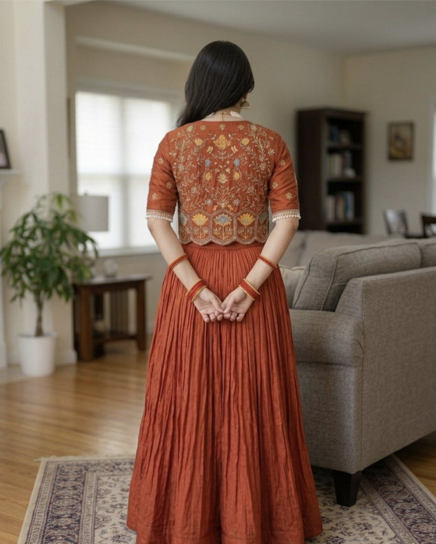 Premium Embroidered Koti Style Lehenga Set