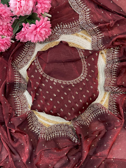 Radha Satin Silk Saree – Maroon