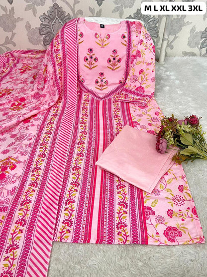 Morgan Silk Digital Print Kurti Pant Dupatta Set