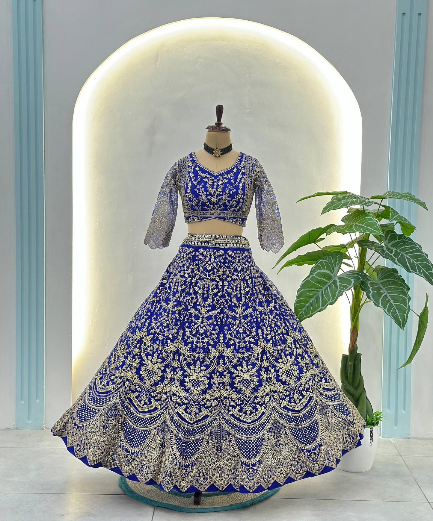Premium Butterfly Net Designer Lehenga Choli with Heavy Embroidery (3 Colours)