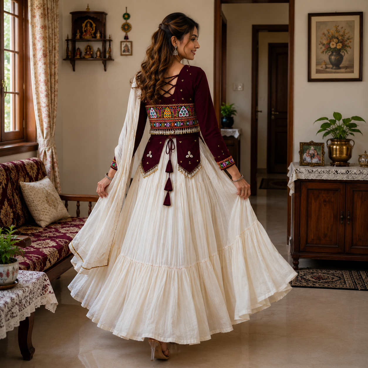 Navratri Special Hand Work Lehenga Choli | 9 Meter Flair