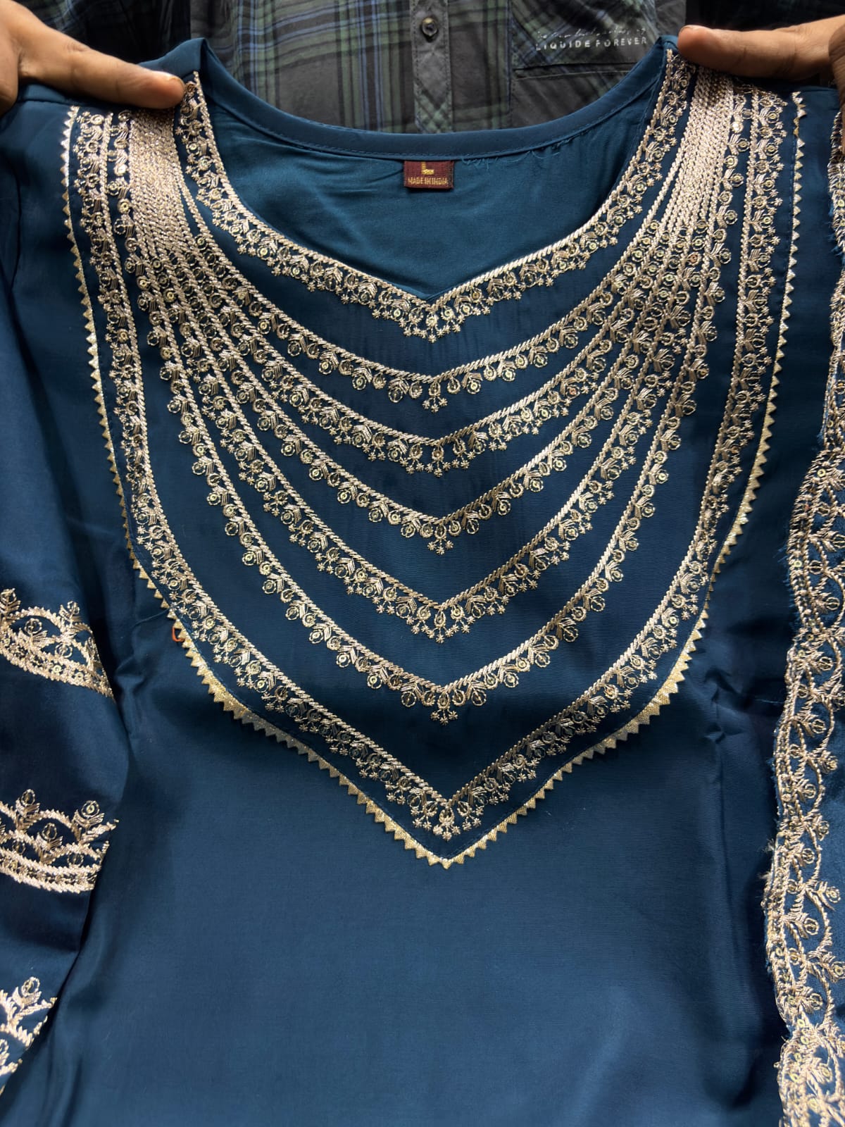 Tulsi Roman Silk Embroidered Suit Set