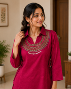 Viral Gold Crush Kurti Koti & Palazzo Set with Sequin Work