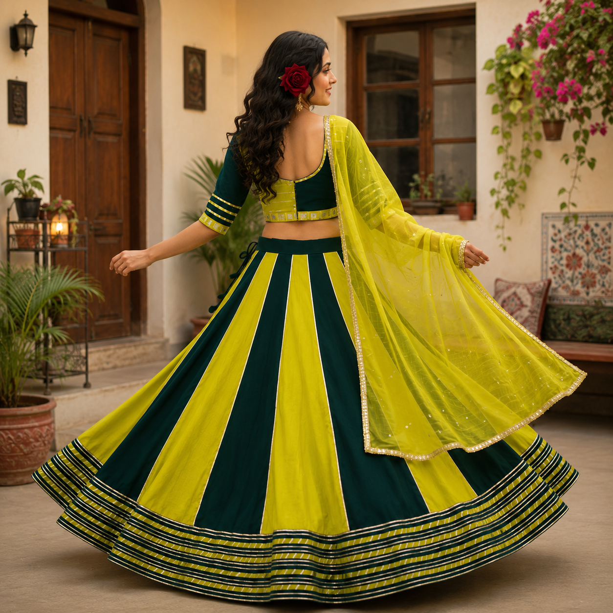 Navratri Special Pure Cotton Lehenga Choli Set | 6 Meter Flair | Real Hand Work | Festival Wear