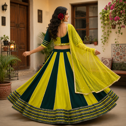 Navratri Special Pure Cotton Lehenga Choli Set | 6 Meter Flair | Real Hand Work | Festival Wear