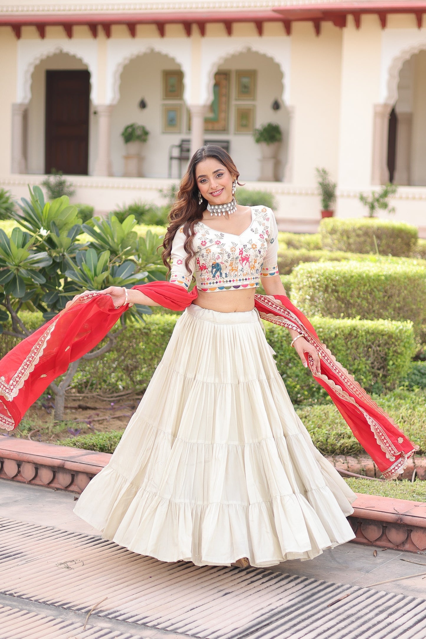 Premium Cosmos Silk Heavy Flair Lehenga Choli With Designer Dupatta (12 Meter Flair)