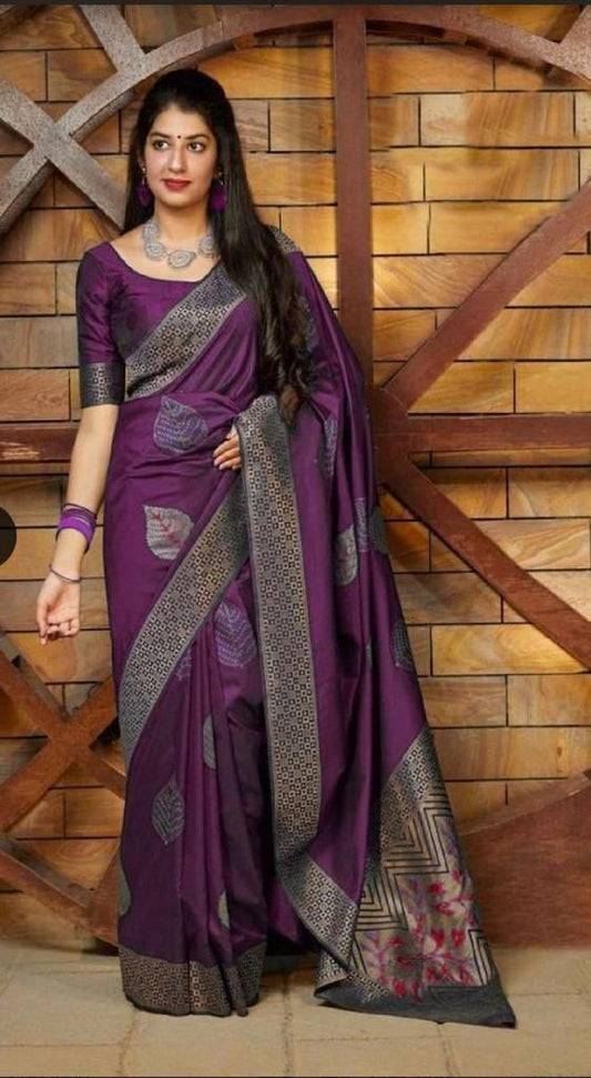 Purple Silk Saree