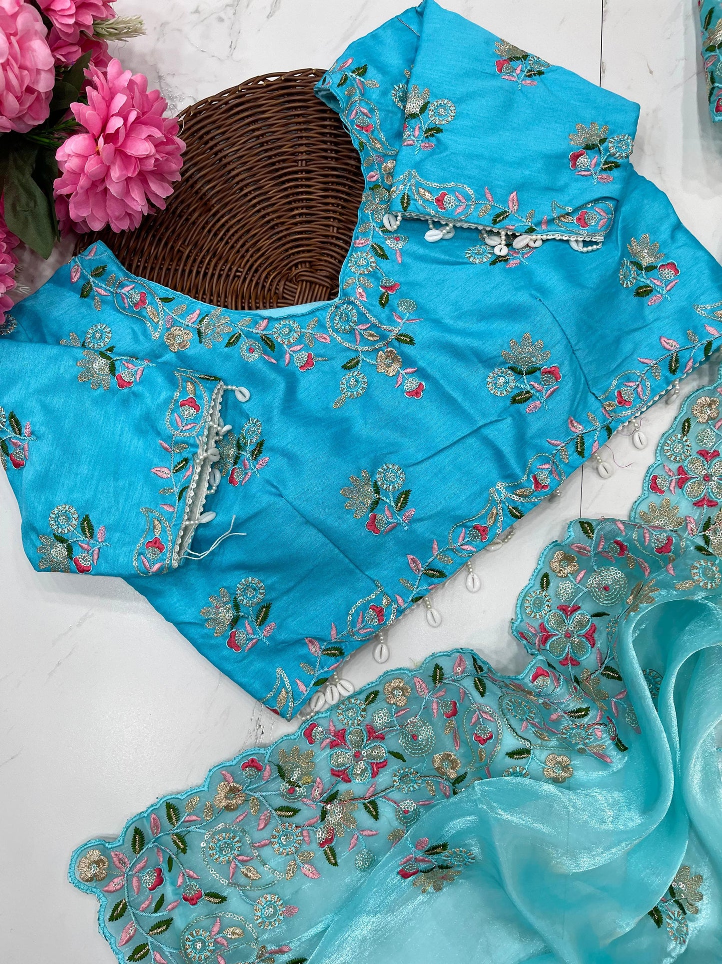 Jasmin Soft Fendy Chiffon Embroidery Saree