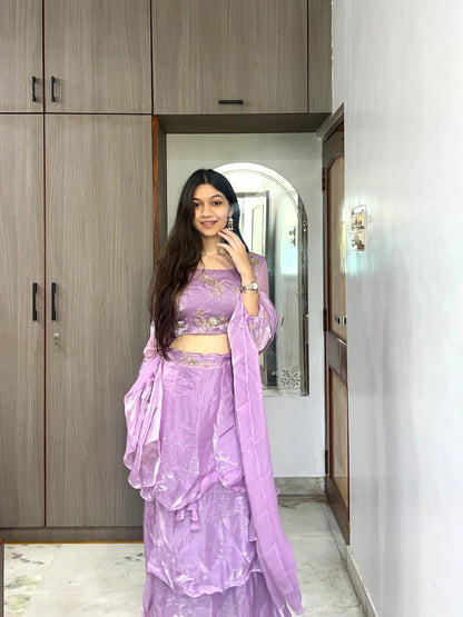 3-Piece Party Wear Lehenga Set