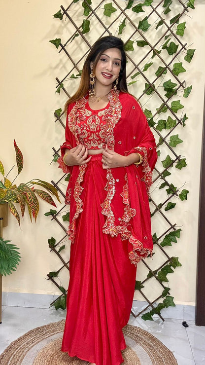 Party Wear Dhoti Lehenga Set