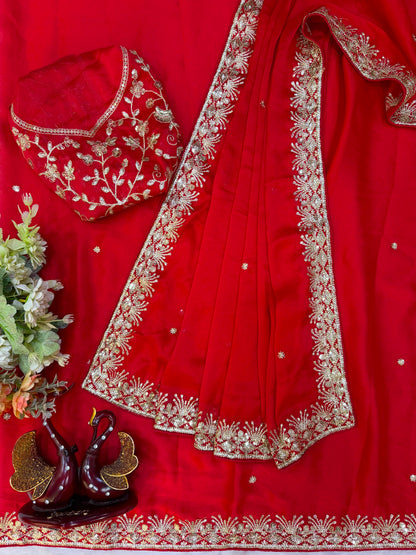 Premium Rangoli Silk Sequence Embroidery Saree
