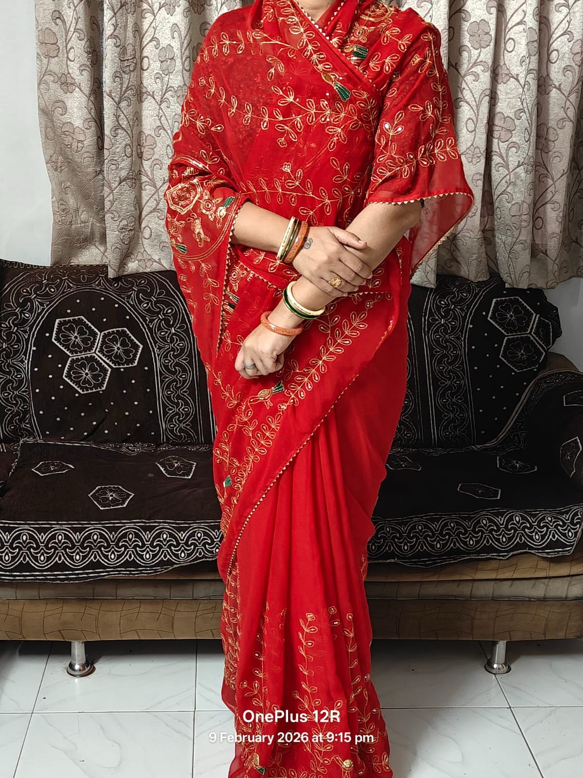 Royal Georgette Darbari Saree with Multi Sequence Work & Lace Border