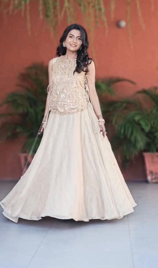 Festival Special Vichitra Silk Embroidered Lehenga Choli Set