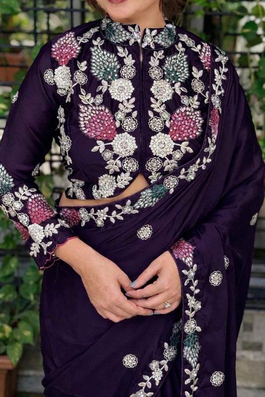 Nivea Designer Embroidery Saree