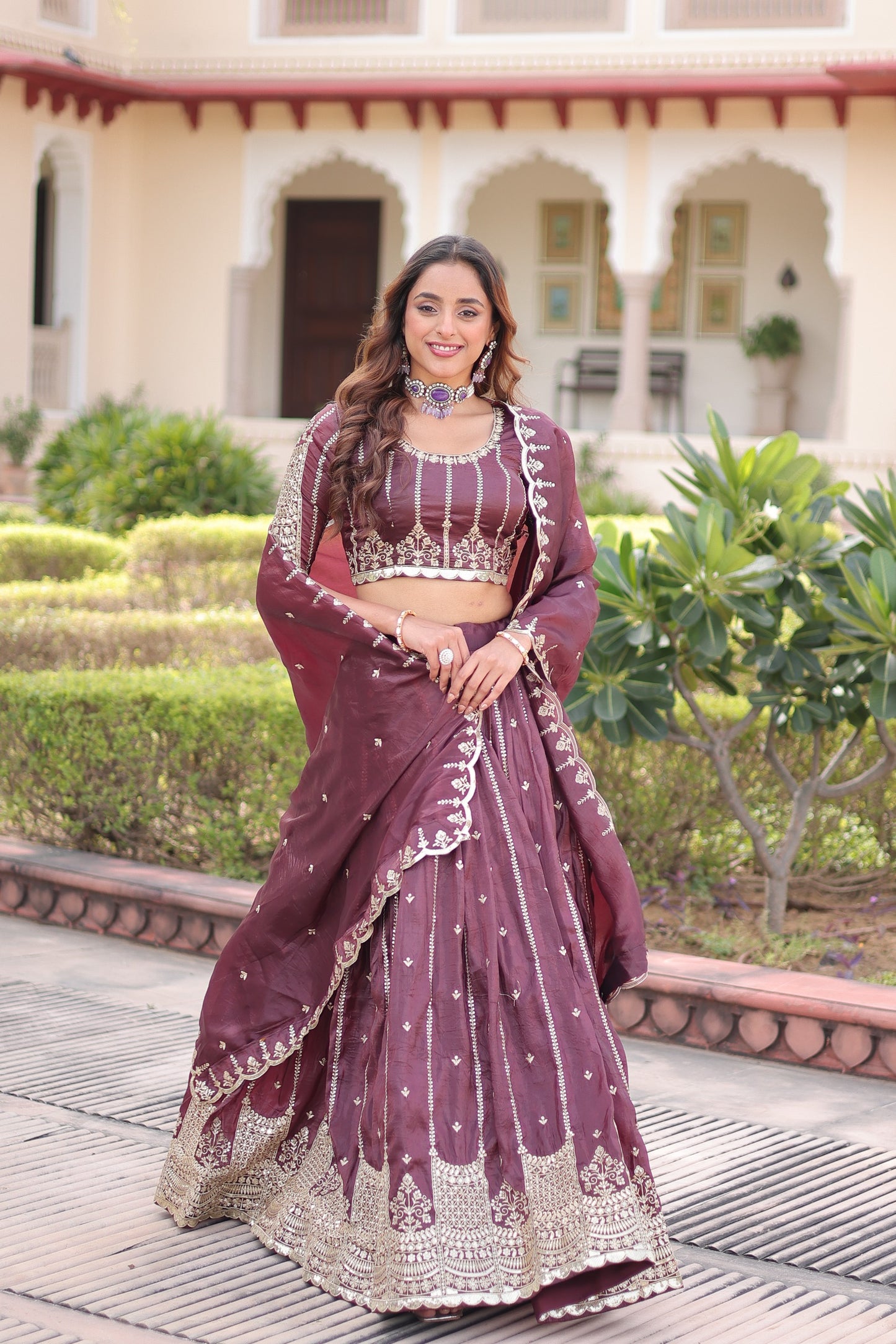 Gold Crush Embroidered Lehenga Choli Set