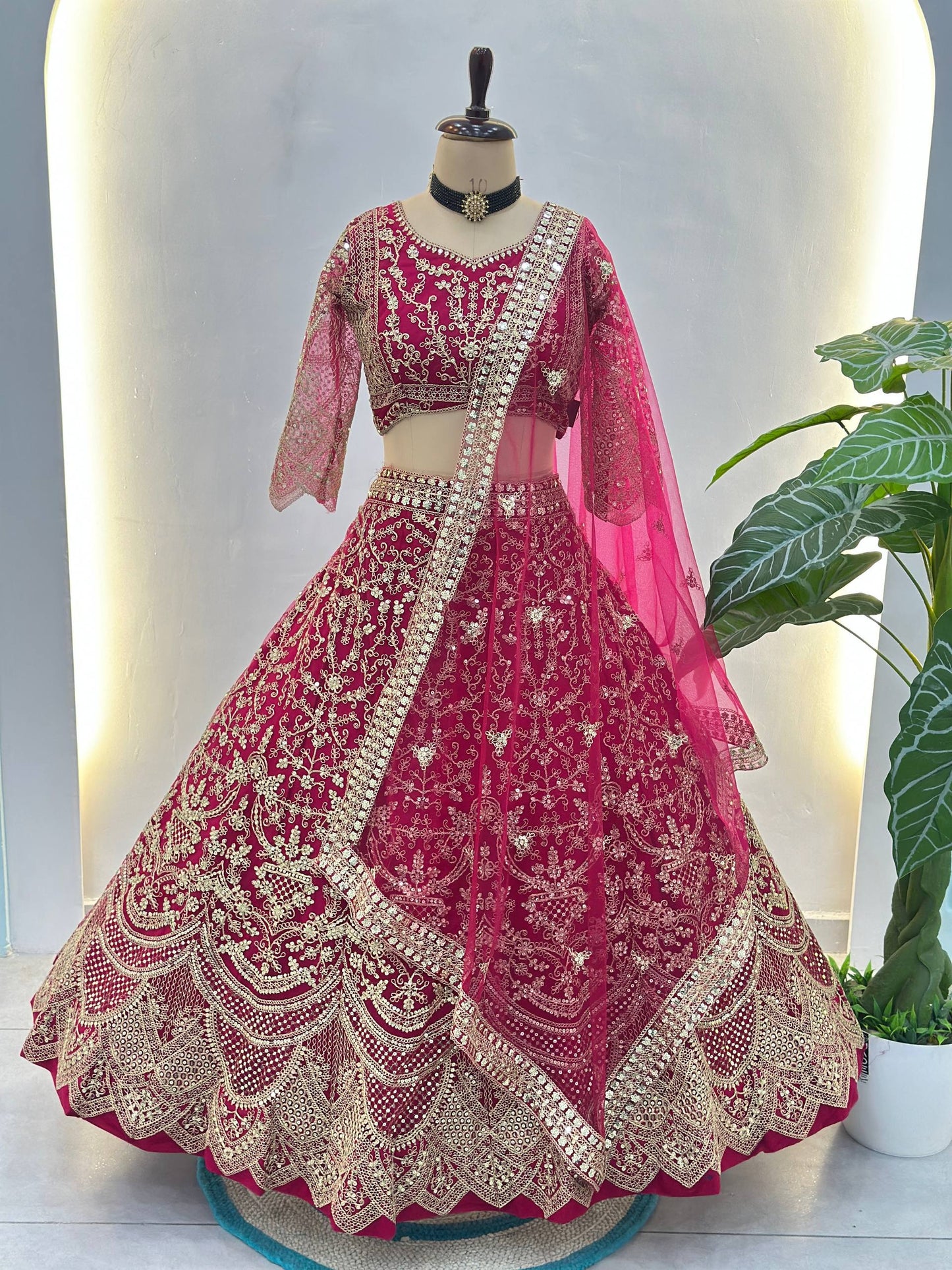 Premium Butterfly Net Designer Lehenga Choli with Heavy Embroidery (3 Colours)