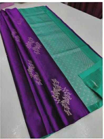 Purple Green Jacquard Saree