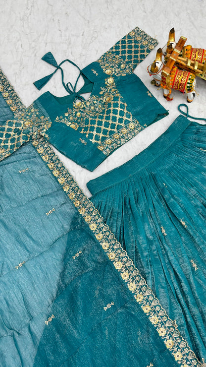 Women's Embroidered Wedding Lehenga Choli Set