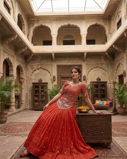 Royal Vichitra Silk Wedding Wear Lehenga Choli With Heavy Embroidery Work