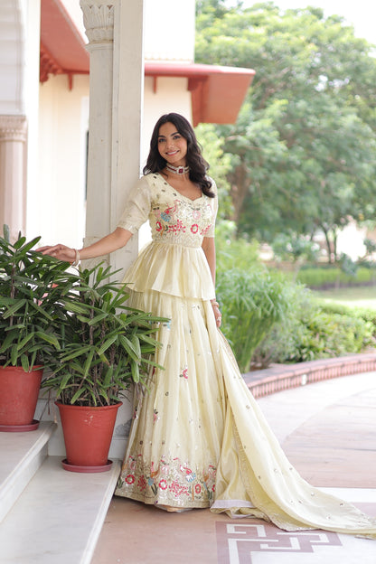 Premium Designer Sequins Embroidered Readymade Bridal Lehenga Choli Set