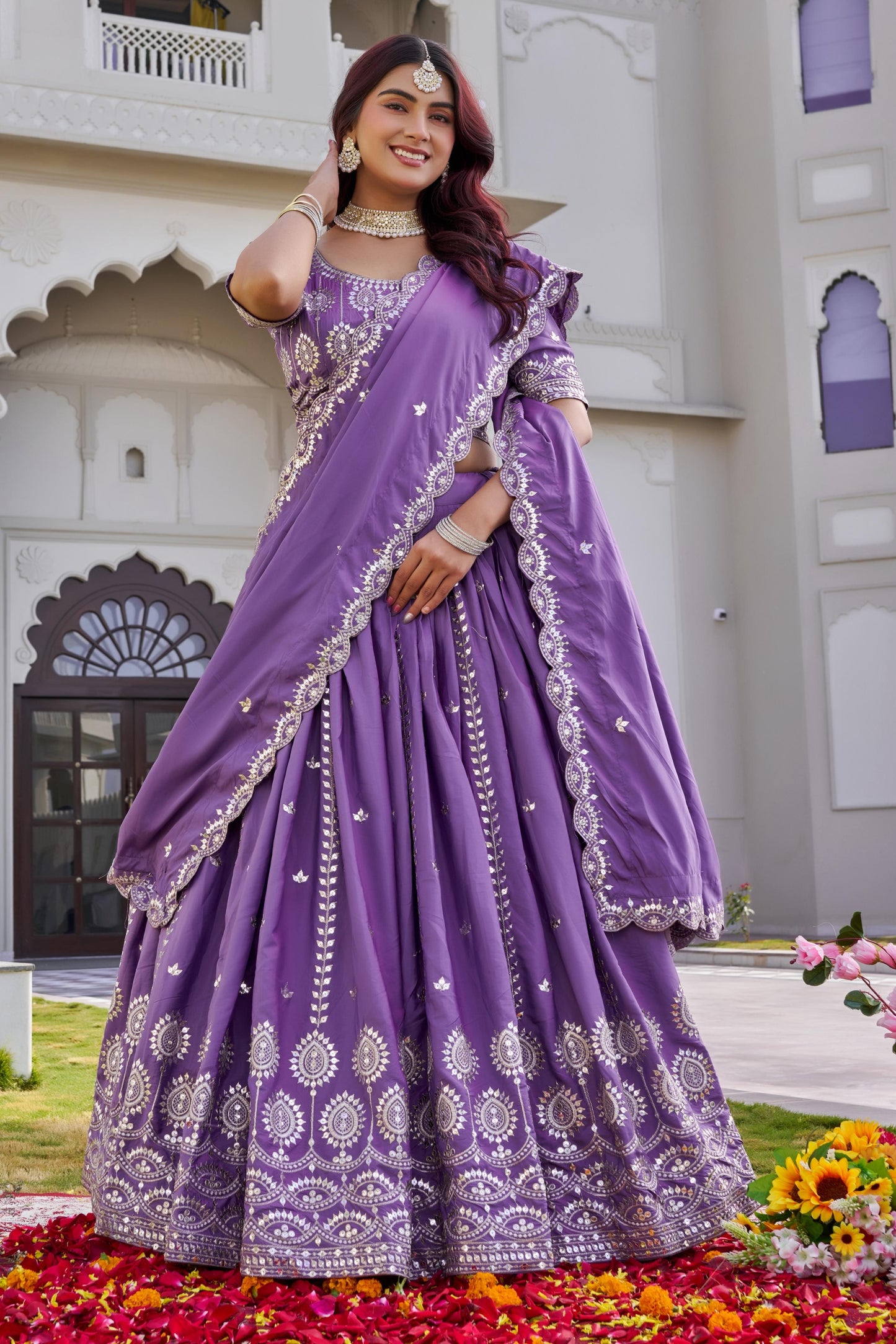 Festival Special Pure Crepe Silk Lehenga Choli With Heavy 7mm Embroidery Sequence Work