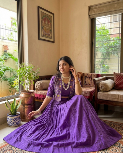 Premium Embroidered Koti Style Lehenga Set