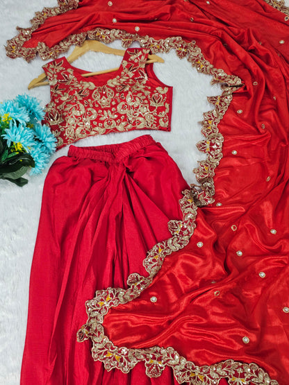 Party Wear Dhoti Lehenga Set