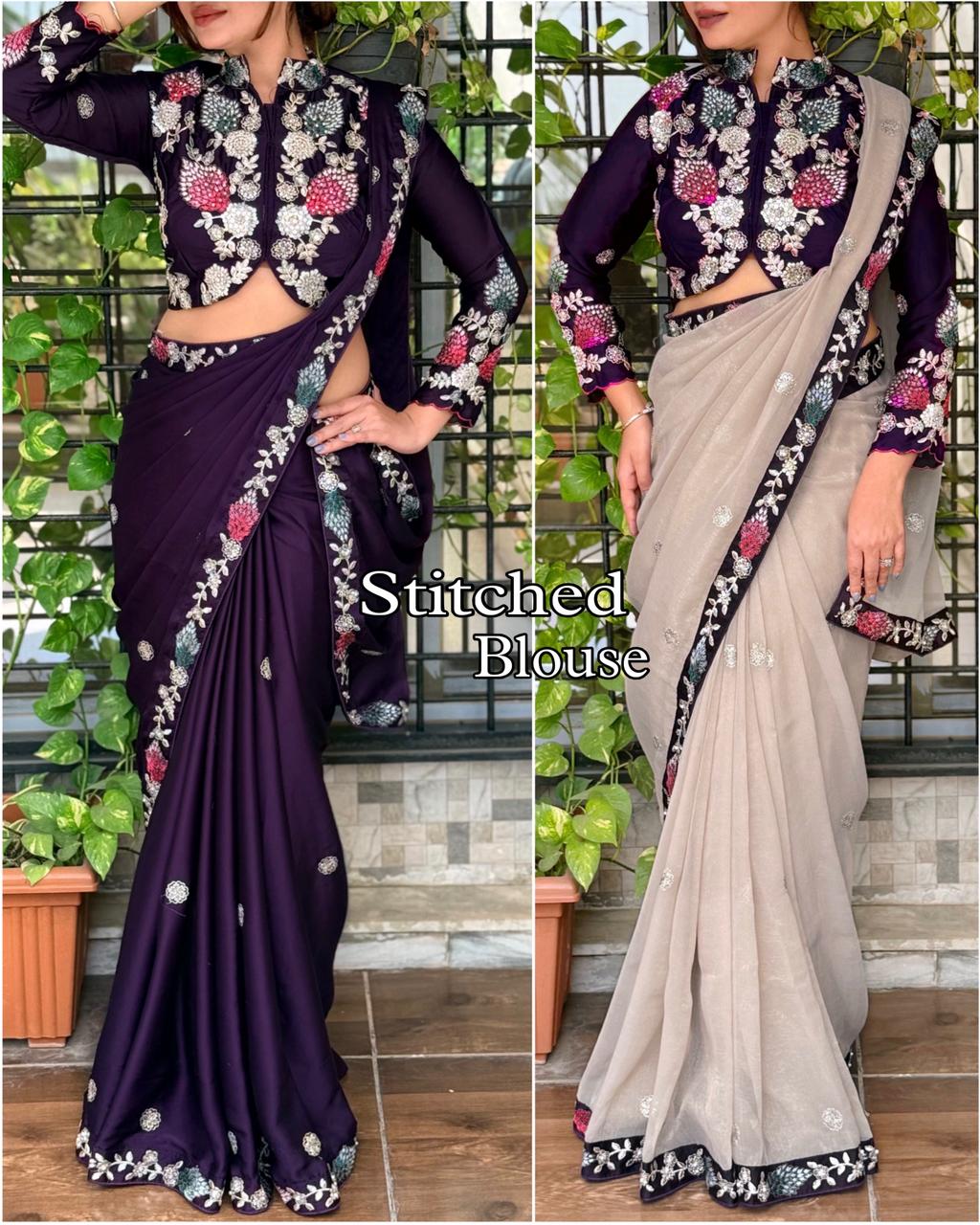 Nivea Designer Embroidery Saree