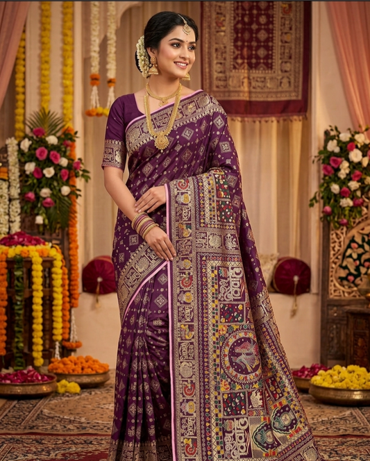 Wedding Special Dola Silk Designer Saree with Zarkhan Work