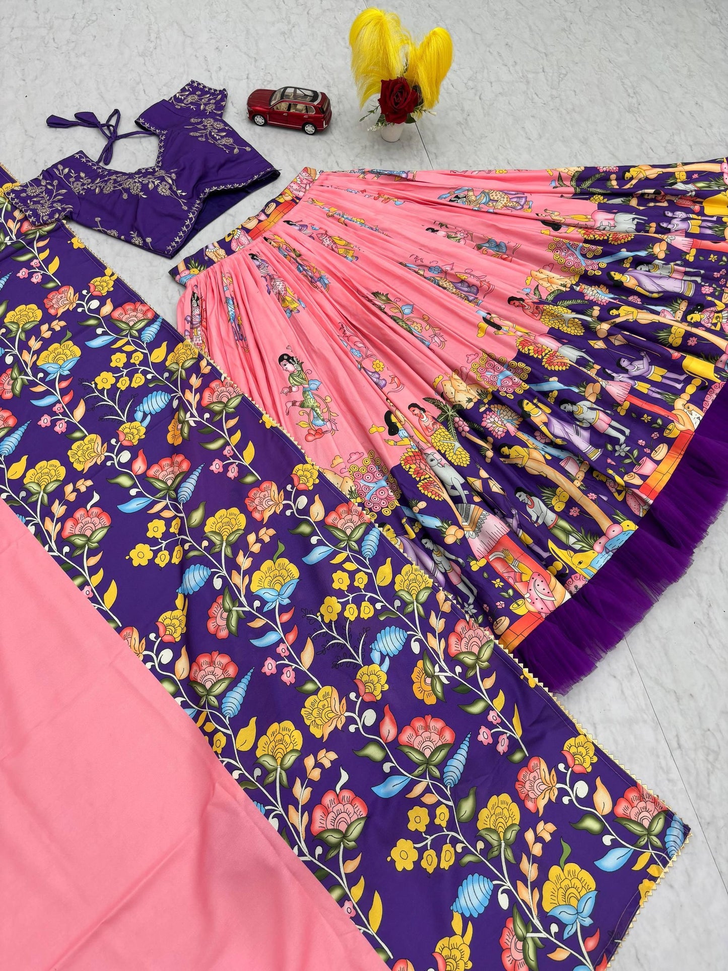 Kalamkari Print Cotton Lehenga Choli
