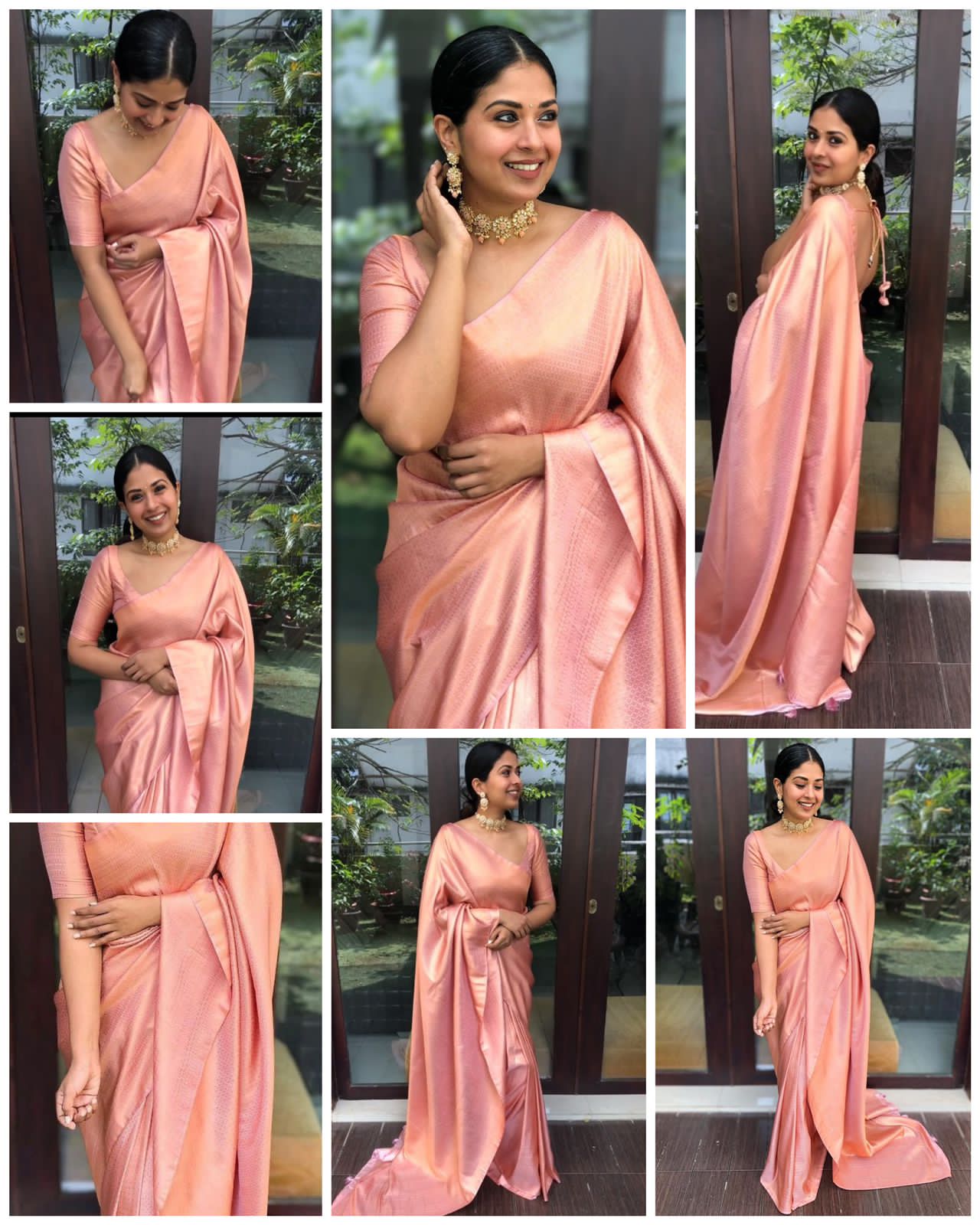 Peach Silk Saree