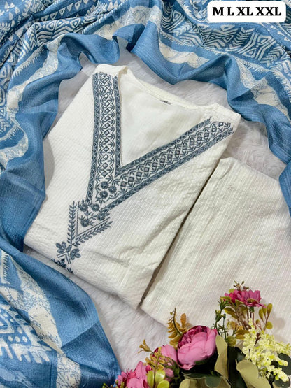 Premium Cotton Kurti Pant Dupatta Set