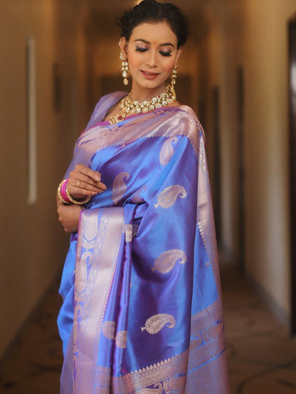 Pure Gold Zari Lichi Silk Saree