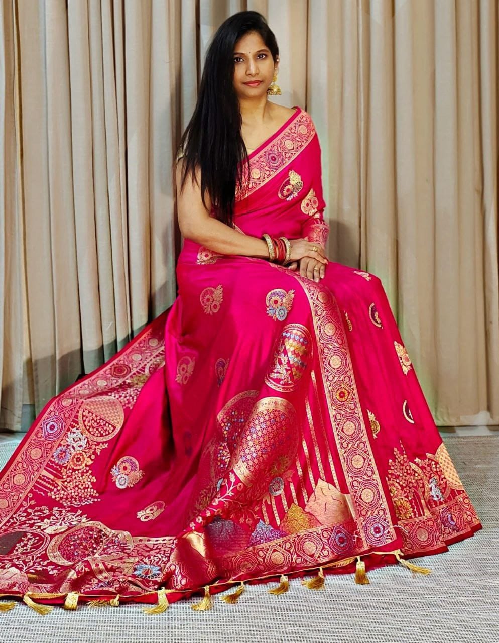 Komal Vol-1 Pure Banarasi Khadi Georgette Silk Zari Weaving Saree