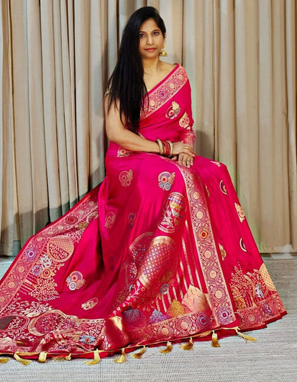 Komal Vol-1 Pure Banarasi Khadi Georgette Silk Zari Weaving Saree