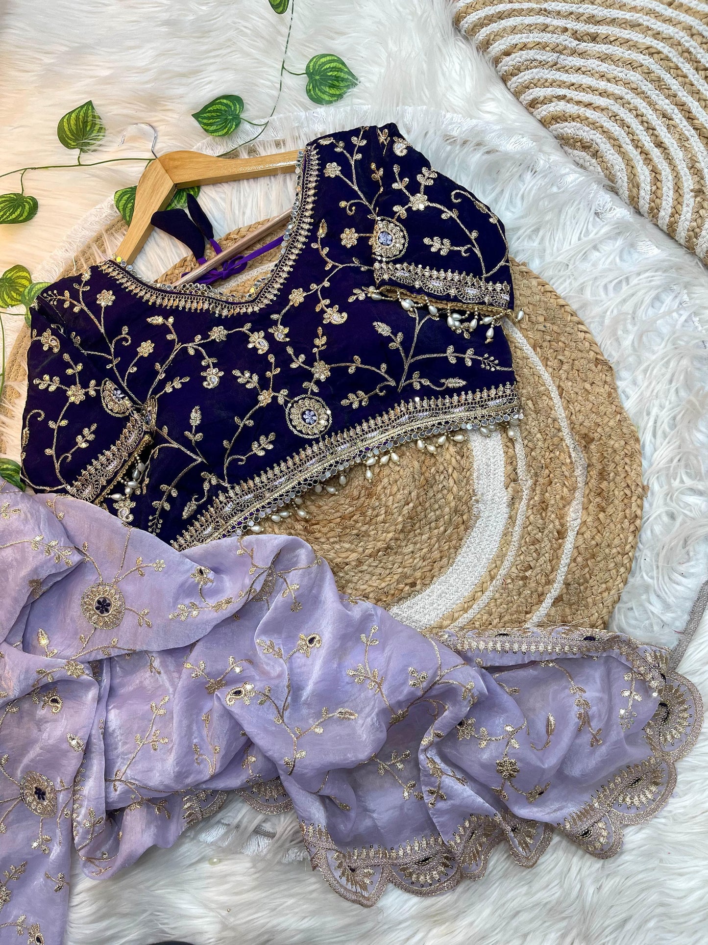 Ananya Soft Satin Silk Embroidery Saree with Heavy Border & Stitched Blouse