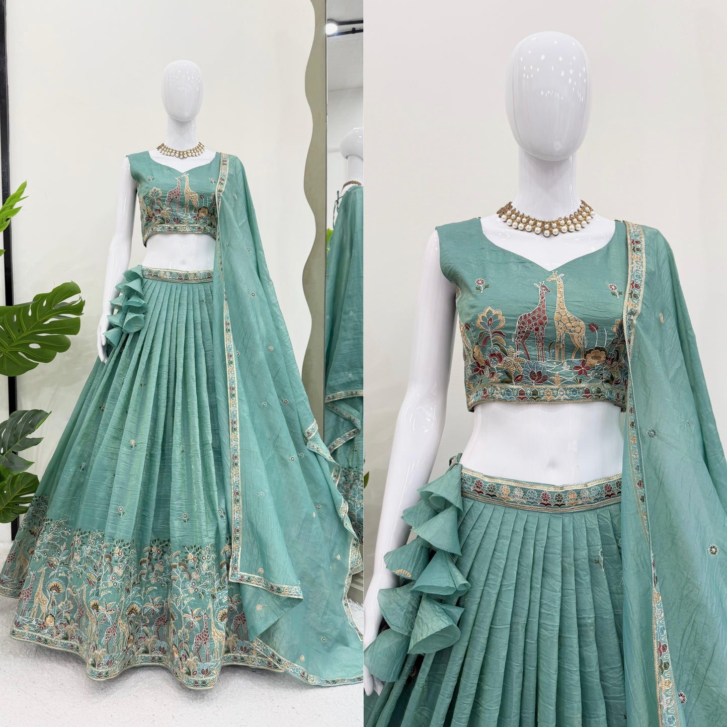 Gold Crush Embroidered Lehenga Set