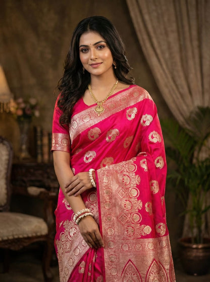 Jhanvi Rich Silk Saree – Pink