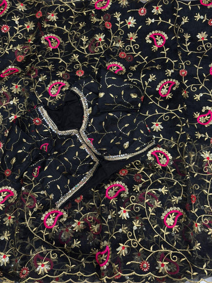 Tissue Silk Mirror Work Saree