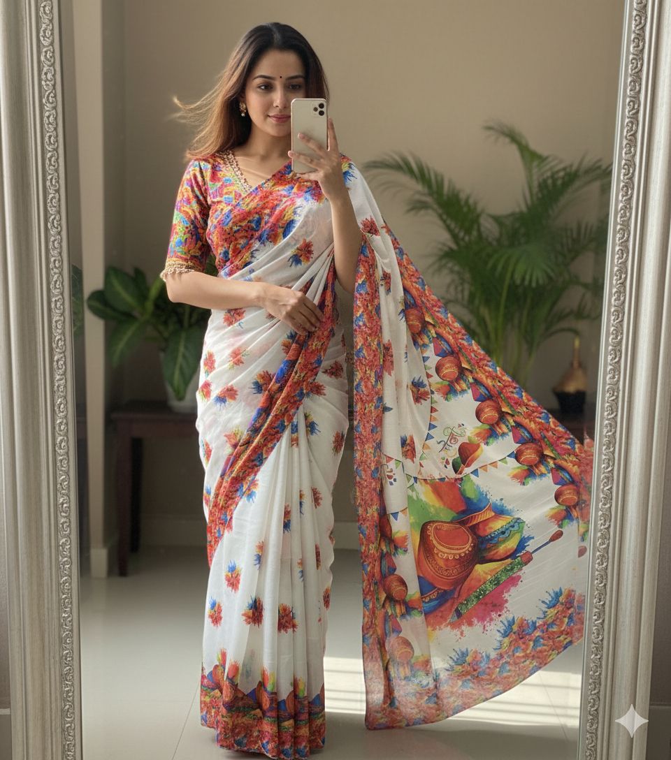 Handloom Tussar Silk Kalamkari Saree